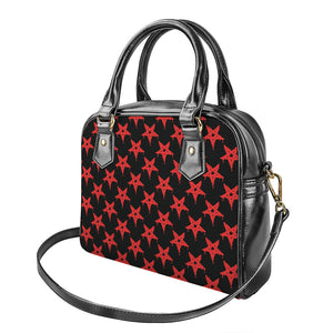 Bloody Satanic Pentagram Pattern Print Shoulder Handbag