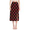 Bloody Satanic Pentagram Pattern Print Side Slit Midi Skirt