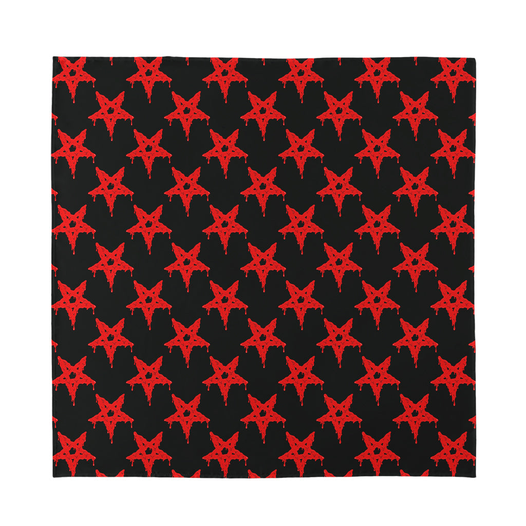 Bloody Satanic Pentagram Pattern Print Silk Bandana