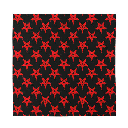 Bloody Satanic Pentagram Pattern Print Silk Bandana