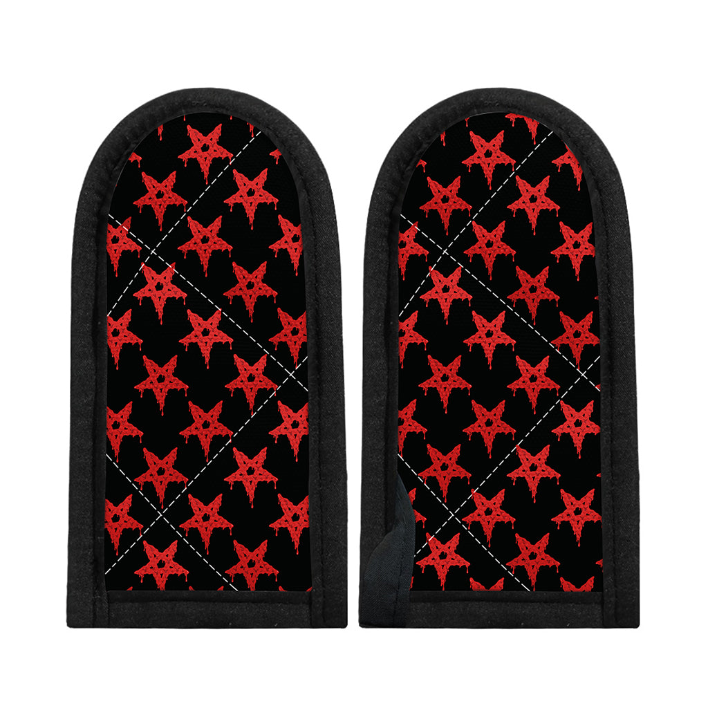 Bloody Satanic Pentagram Pattern Print Skillet Handle Cover