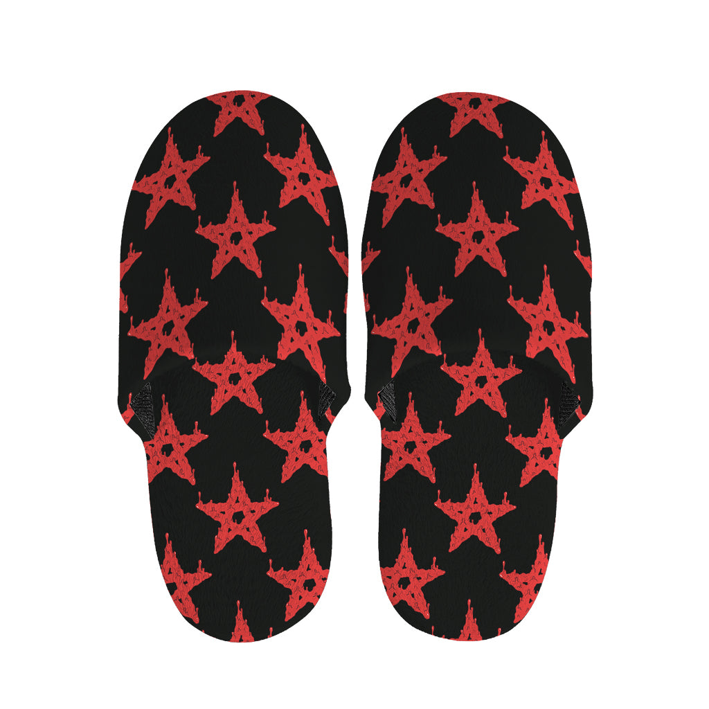 Bloody Satanic Pentagram Pattern Print Slippers