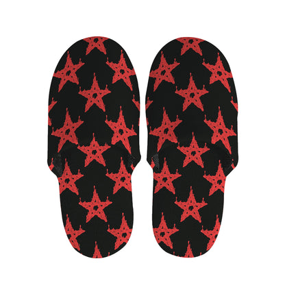 Bloody Satanic Pentagram Pattern Print Slippers