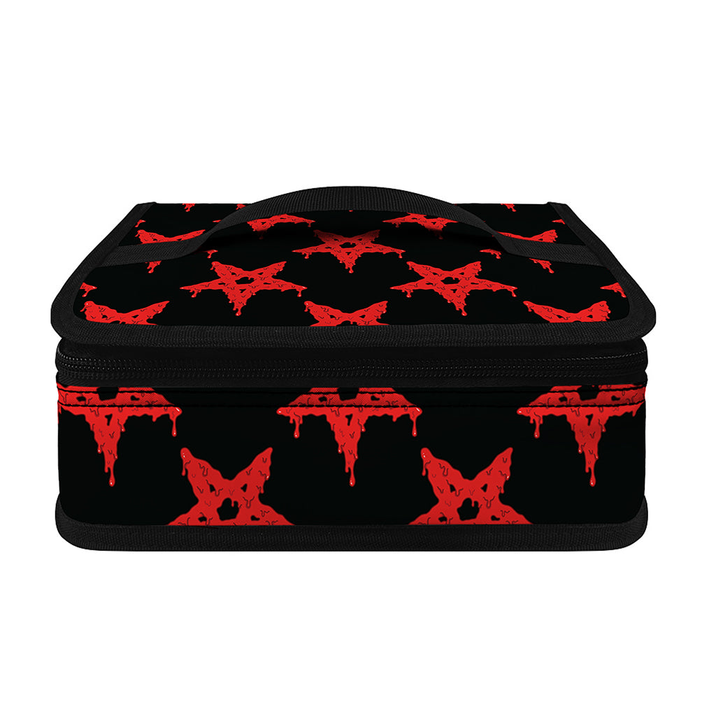 Bloody Satanic Pentagram Pattern Print Small Lunch Bag