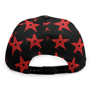 Bloody Satanic Pentagram Pattern Print Snapback Cap