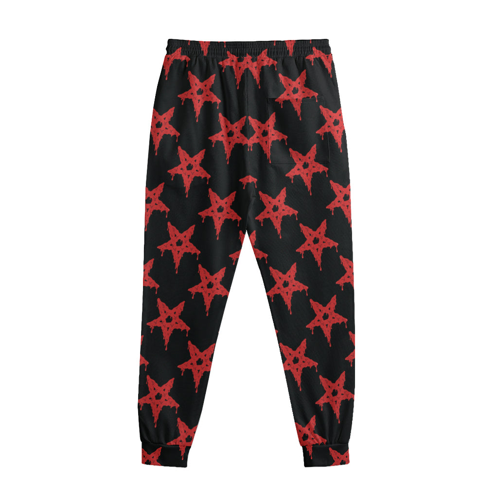 Bloody Satanic Pentagram Pattern Print Sweatpants