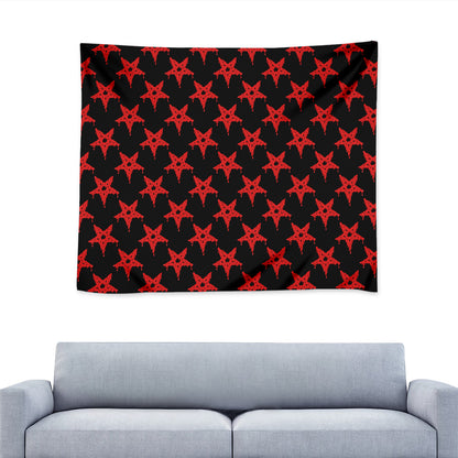 Bloody Satanic Pentagram Pattern Print Tapestry