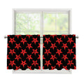 Bloody Satanic Pentagram Pattern Print Tier Curtains