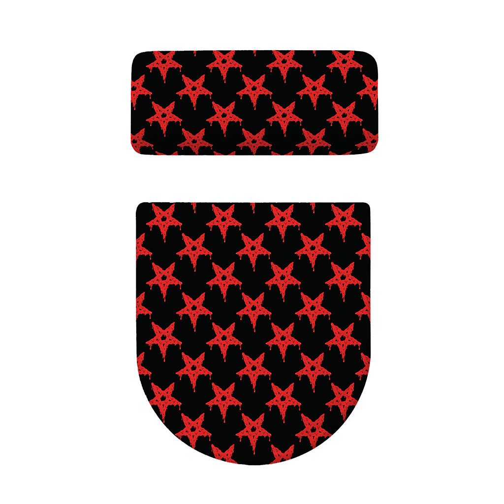 Bloody Satanic Pentagram Pattern Print Toilet Lid And Tank Cover Set