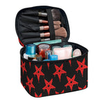 Bloody Satanic Pentagram Pattern Print Travel Makeup Bag