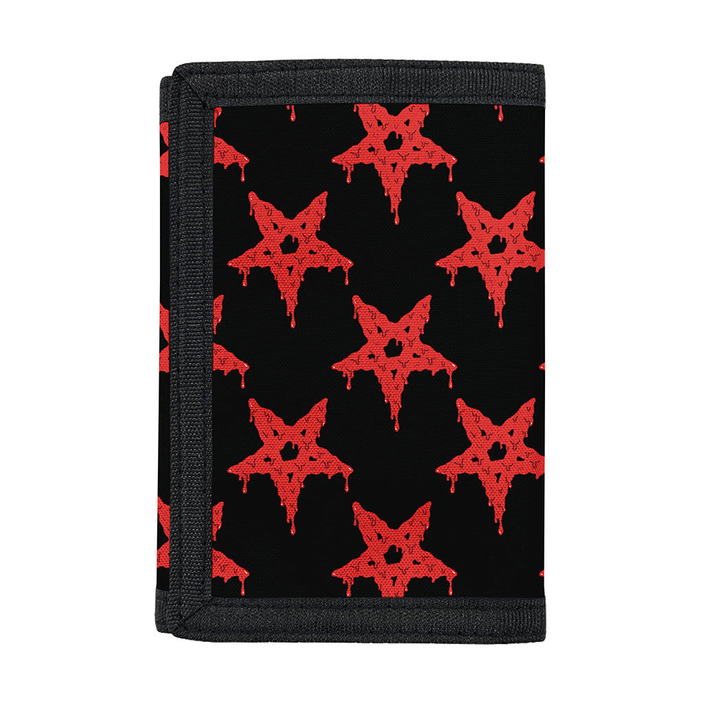 Bloody Satanic Pentagram Pattern Print Trifold Wallet