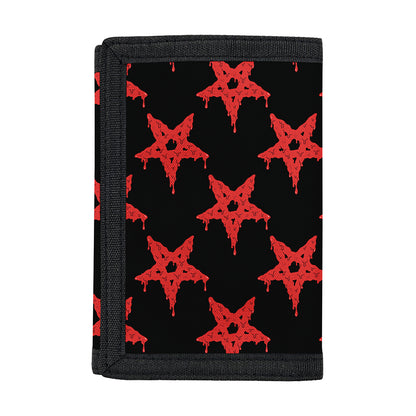 Bloody Satanic Pentagram Pattern Print Trifold Wallet
