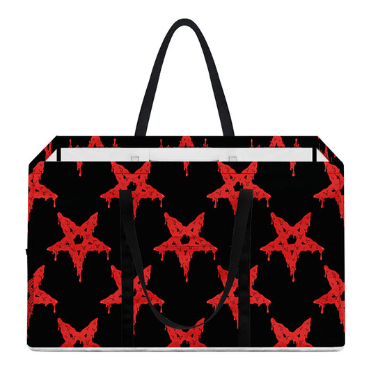 Bloody Satanic Pentagram Pattern Print Utility Tote Bag