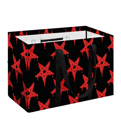 Bloody Satanic Pentagram Pattern Print Utility Tote Bag