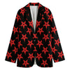 Bloody Satanic Pentagram Pattern Print Women's Blazer