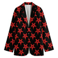 Bloody Satanic Pentagram Pattern Print Women's Cotton Blazer