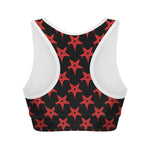 Bloody Satanic Pentagram Pattern Print Women's Sports Bra