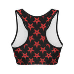 Bloody Satanic Pentagram Pattern Print Women's Sports Bra