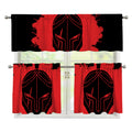 Bloody Spartan Warrior Print 3 Piece Kitchen Curtains