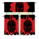 Bloody Spartan Warrior Print 3 Piece Kitchen Curtains