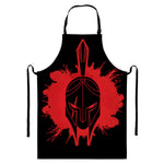 Bloody Spartan Warrior Print Bib Apron With Pocket