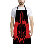 Bloody Spartan Warrior Print Bib Apron With Pocket