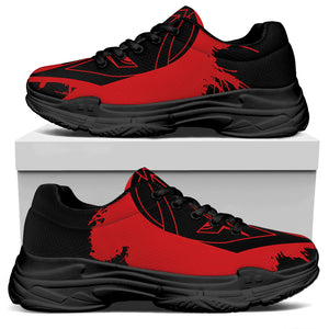 Bloody Spartan Warrior Print Black Chunky Shoes