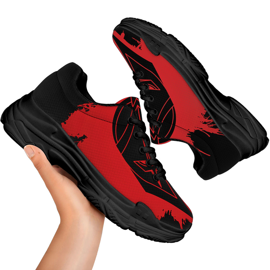 Bloody Spartan Warrior Print Black Chunky Shoes