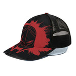 Bloody Spartan Warrior Print Black Mesh Trucker Cap