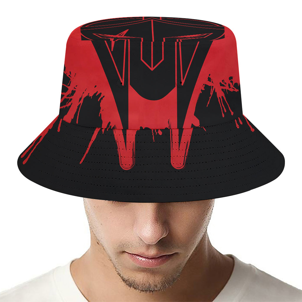 Bloody Spartan Warrior Print Bucket Hat