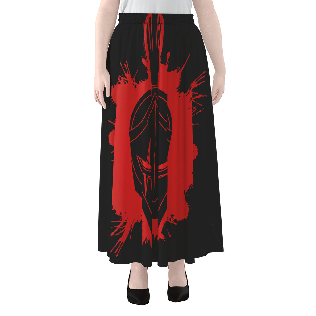 Bloody Spartan Warrior Print Chiffon Maxi Skirt