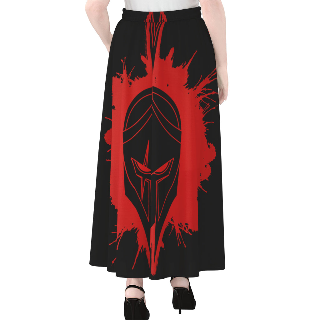 Bloody Spartan Warrior Print Chiffon Maxi Skirt