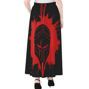 Bloody Spartan Warrior Print Chiffon Maxi Skirt