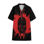 Bloody Spartan Warrior Print Cotton Hawaiian Shirt