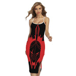 Bloody Spartan Warrior Print Cross Back Cami Dress