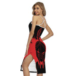 Bloody Spartan Warrior Print Cross Back Cami Dress