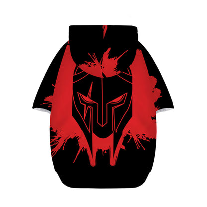 Bloody Spartan Warrior Print Dog Zip Up Hoodie