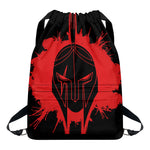 Bloody Spartan Warrior Print Drawstring Backpack