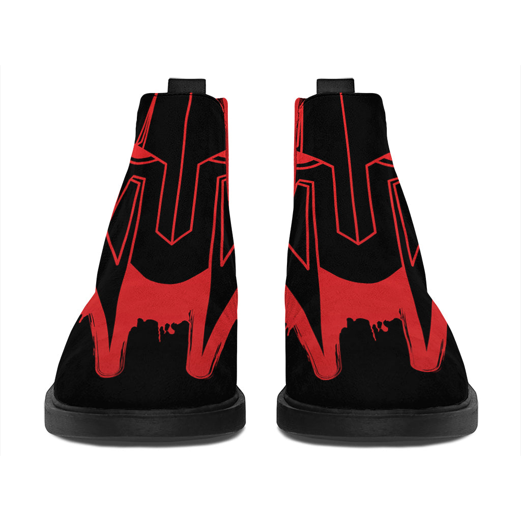 Bloody Spartan Warrior Print Flat Ankle Boots
