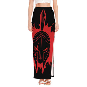 Bloody Spartan Warrior Print High Slit Maxi Skirt