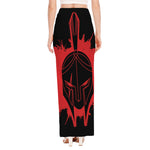 Bloody Spartan Warrior Print High Slit Maxi Skirt