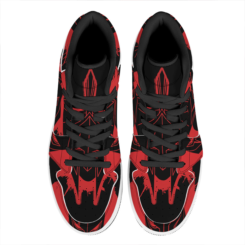 Bloody Spartan Warrior Print High Top Leather Sneakers