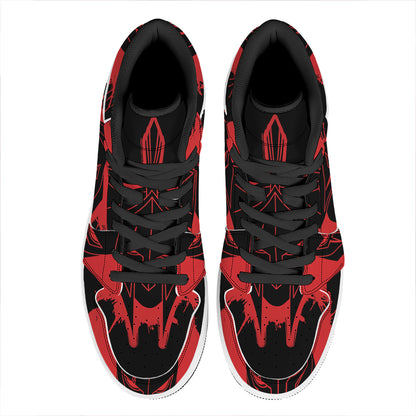Bloody Spartan Warrior Print High Top Leather Sneakers