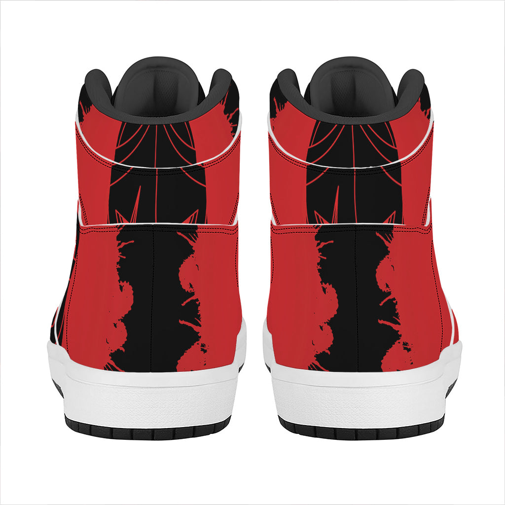 Bloody Spartan Warrior Print High Top Leather Sneakers