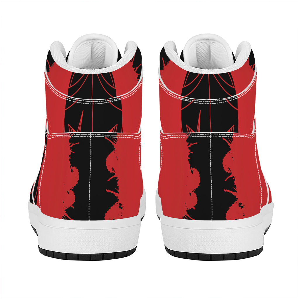 Bloody Spartan Warrior Print High Top Leather Sneakers