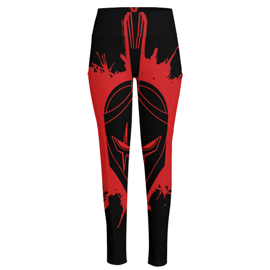 Bloody Spartan Warrior Print High-Waisted Pocket Leggings