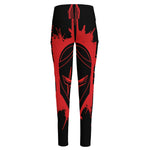 Bloody Spartan Warrior Print High-Waisted Pocket Leggings