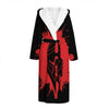 Bloody Spartan Warrior Print Hooded Bathrobe