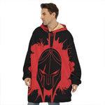 Bloody Spartan Warrior Print Hoodie Blanket