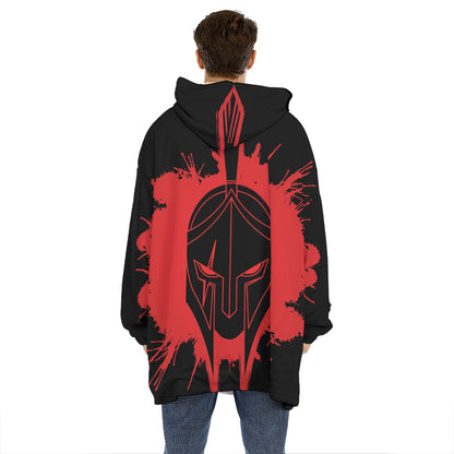 Bloody Spartan Warrior Print Hoodie Blanket